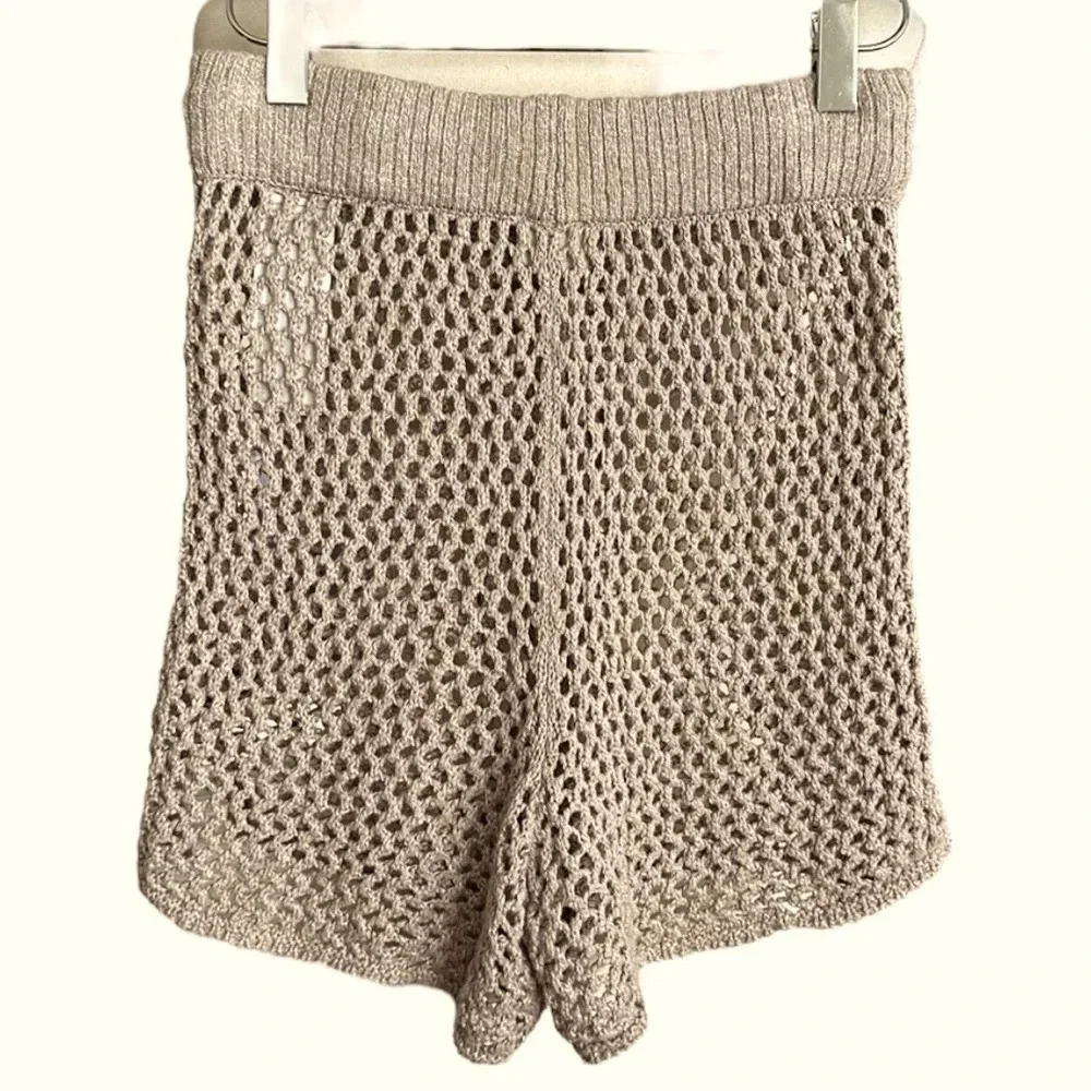 ABERCROMBIE & FITCH Crochet Knit Beachy Shorts Swim Cover Up‎ Neutral Summer XS